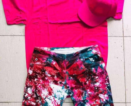 Plain top and Facecap and Adire Knicker